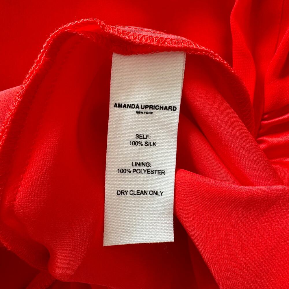 Amanda Uprichard Red Silk Satin "Rosemary" Gown Size XS Formal Evening - Picture 6 of 10